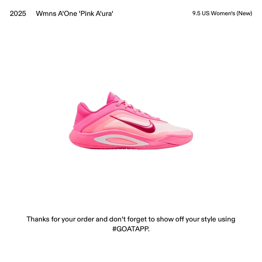 A'One 'Pink A'ura' Women’s Basketball Shoes A’ja Wilson Nike Size 9.5 BRAND NEW - Picture 3 of 3